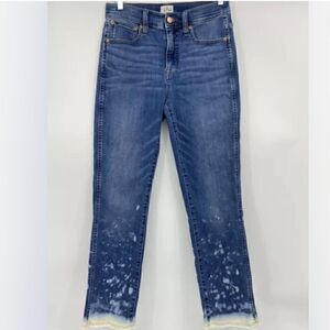I.Crew 9" Vintage Straight Denim Bleached Raw Heam